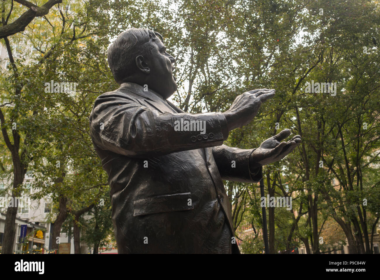 Mayor Fiorello La Guardia statue NYC Stock Photo
