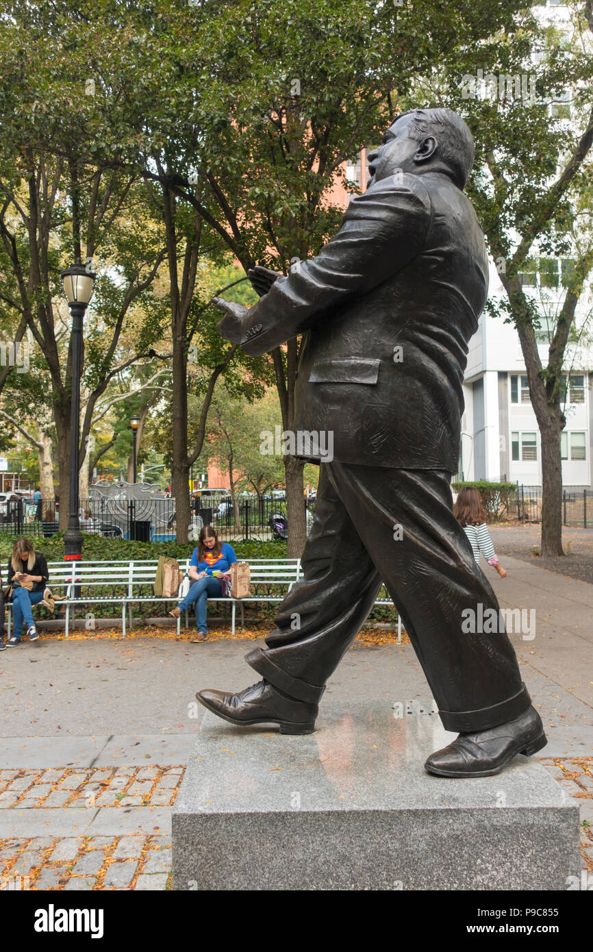 Mayor Fiorello La Guardia statue NYC Stock Photo