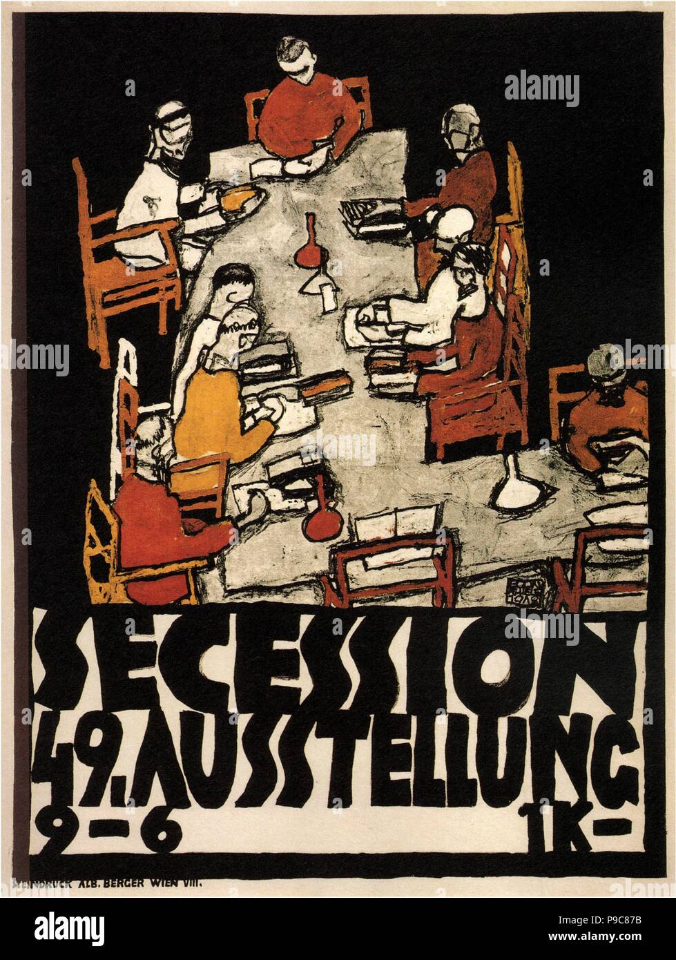 Egon schiele poster for the vienna secession hi-res stock