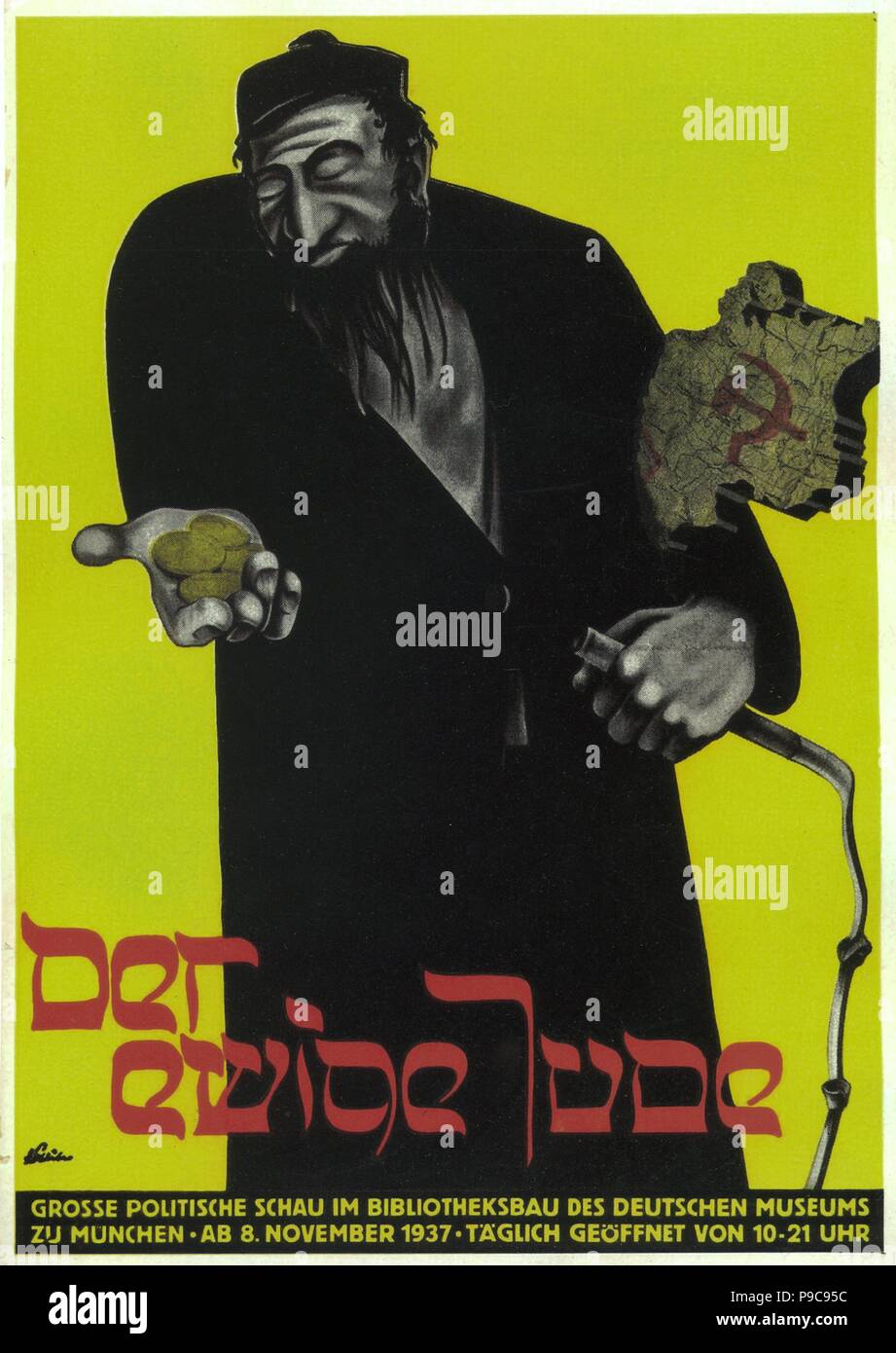 Poster for the antisemitic film The Eternal Jew. Museum: PRIVATE COLLECTION. Stock Photo