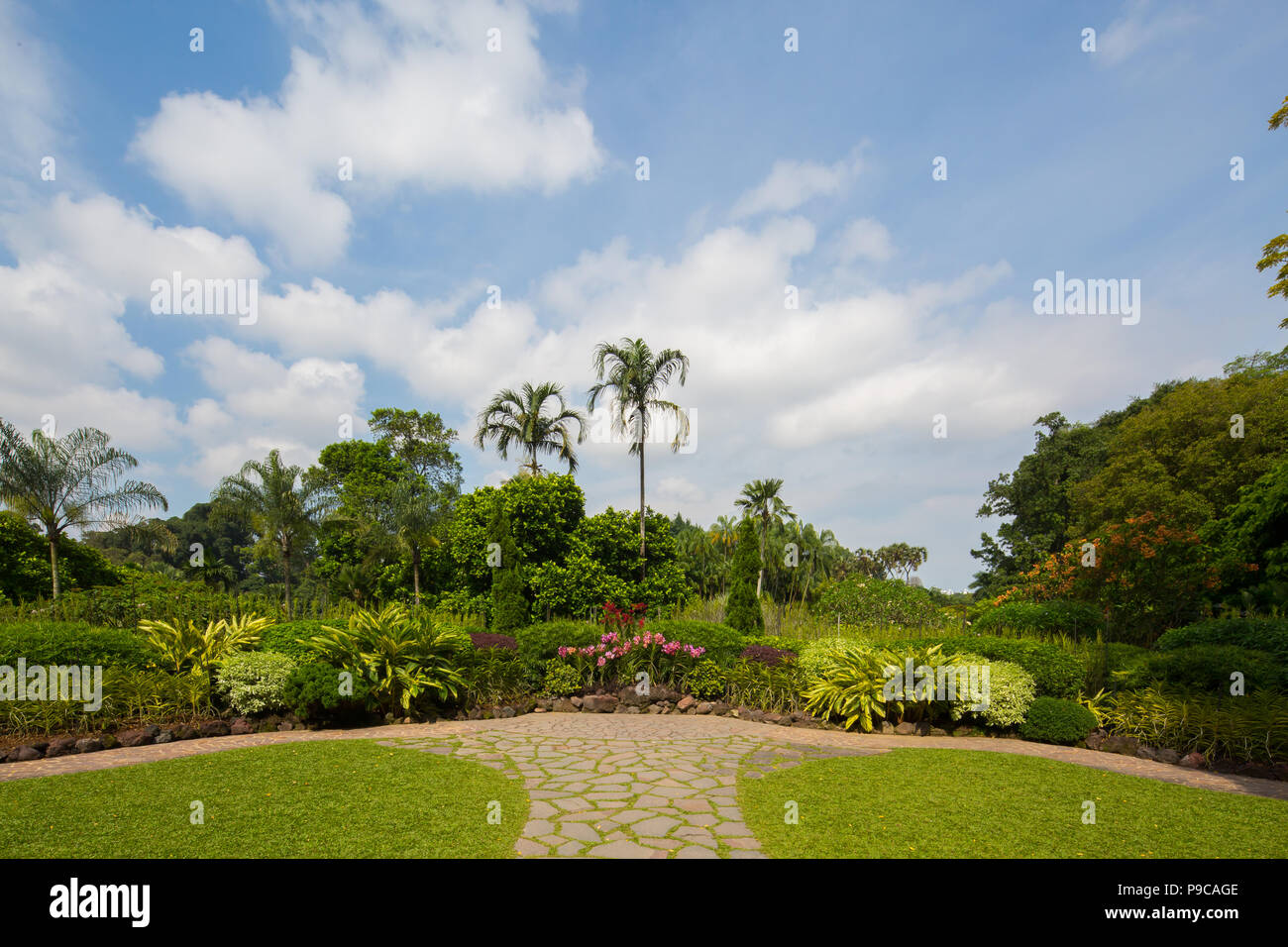 View of National Orchid Garden within Singapore Botanical Garden. Singapore Stock Photo