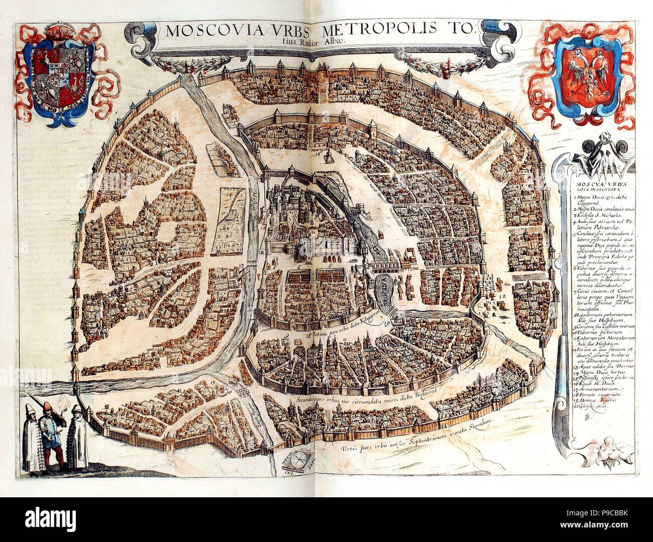 Map of Moscow. Museum: Biblioteca Centrale Nazionale, Florence. Stock Photo