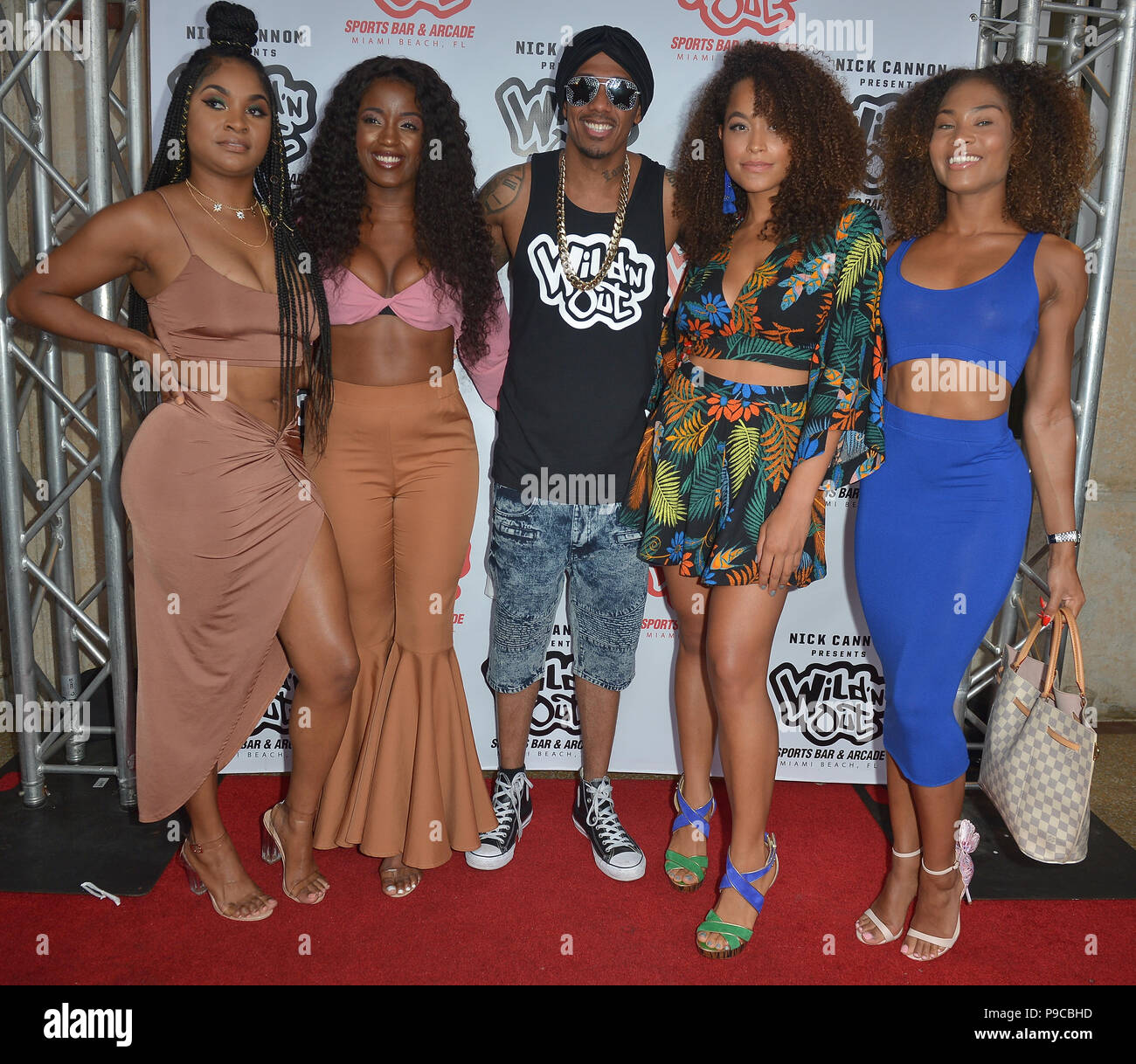 Nick Cannon is seen at the grand opening of Wild 'N Out Sports Bar