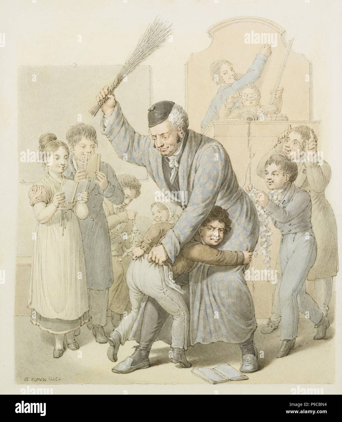 The Punishment in School Classroom. Museum: PRIVATE COLLECTION. Stock Photo
