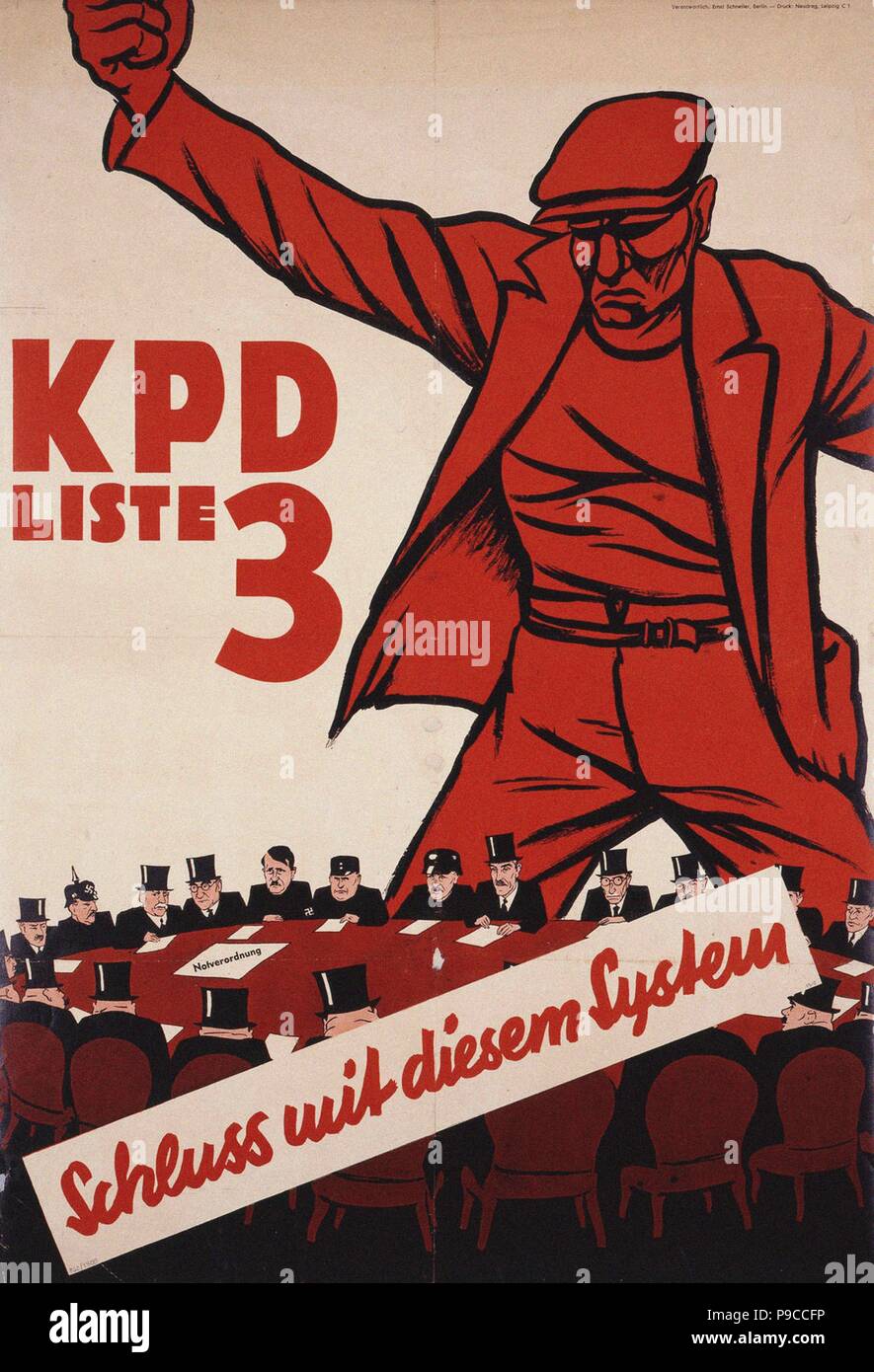 End of this system. KPD election poster. Museum: PRIVATE COLLECTION. Stock Photo