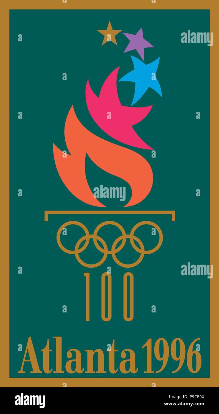 Official poster for the 1996 Summer Olympics in Atlanta. Museum: PRIVATE COLLECTION. Stock Photo
