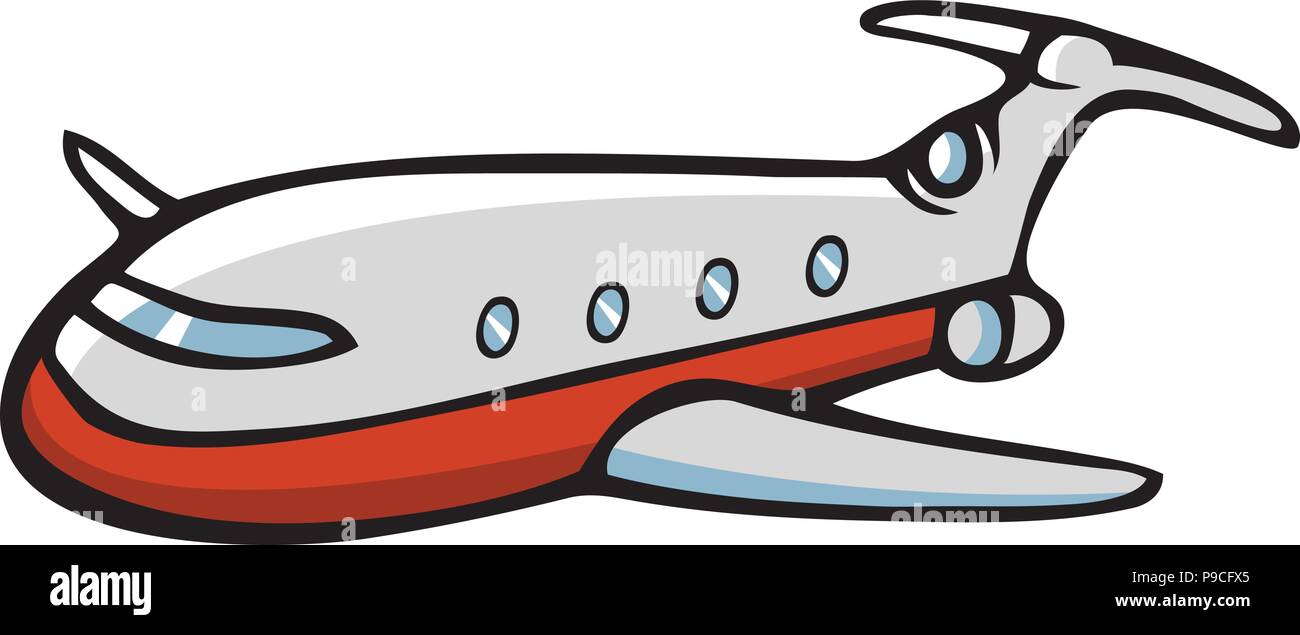 cartoon vector illustration of an airplane Stock Vector