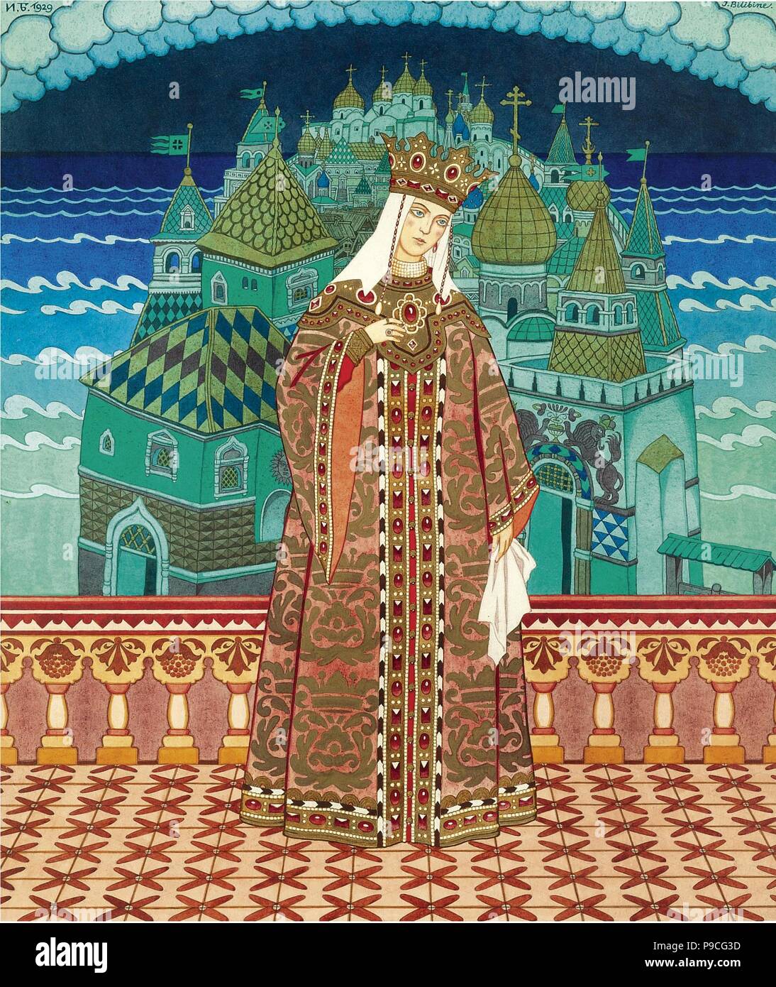 Militrissa. Costume design for the opera The Tale of Tsar Saltan by N. Rimsky-Korsakov. Museum: PRIVATE COLLECTION. Stock Photo