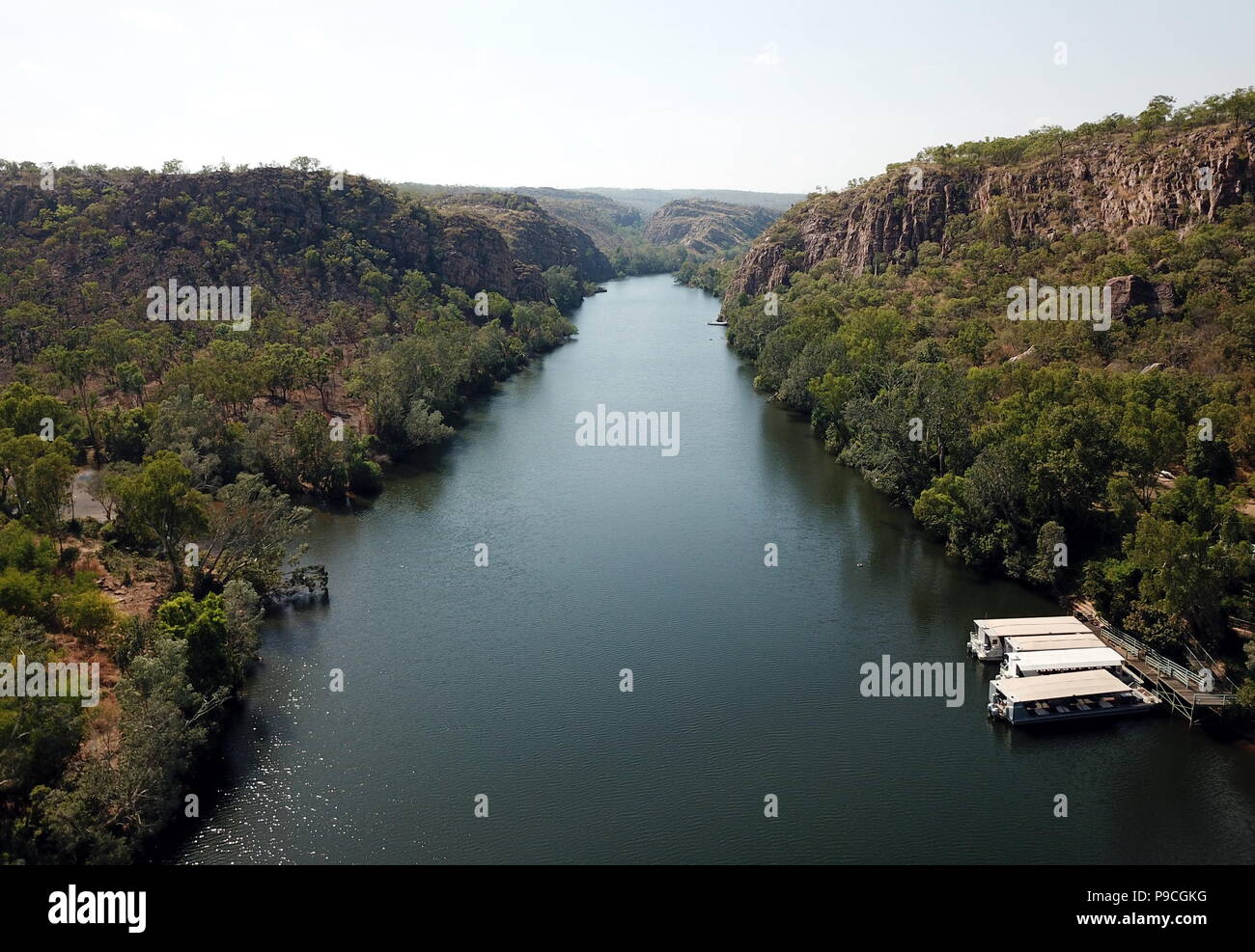 Panoramic view over Katherine river and Katherine Gorge in Nitmiluk National Park, Northern Territory of Australia Stock Photo