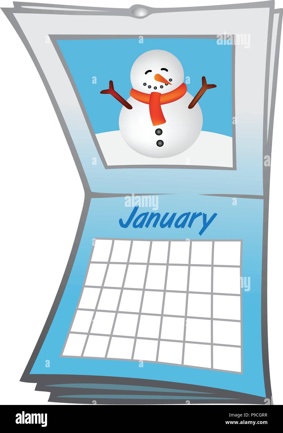 cartoon vector illustration of a calendar in January Stock Vector Image & Art Alamy