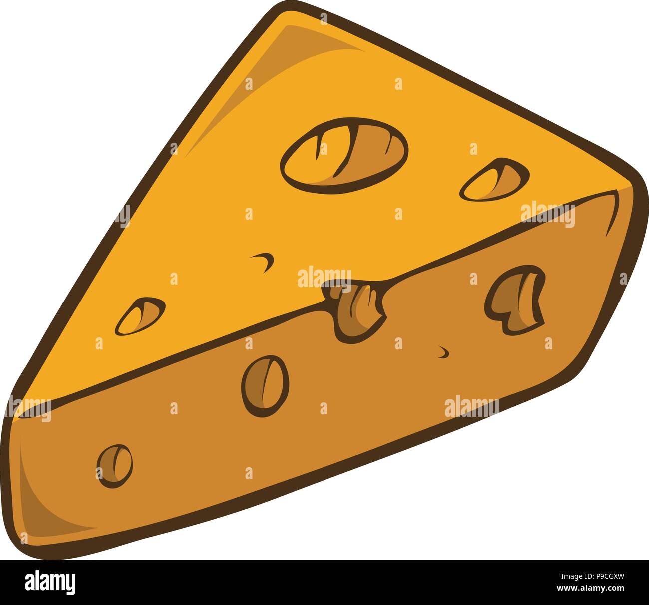 cartoon vector illustration of a wedge of Swiss cheese Stock Vector Image &  Art - Alamy