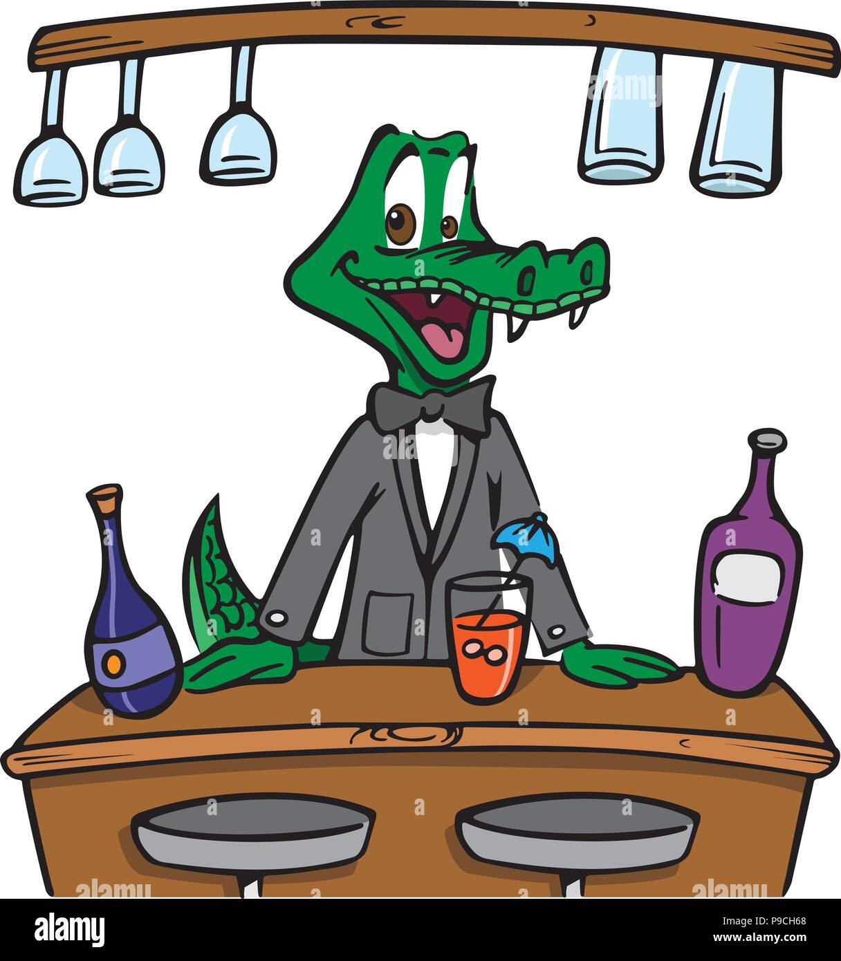 cartoon vector illustration of a bartender crocodile Stock Vector Image & Art - Alamy cartoon vector illustration of a bartender crocodile Stock Vector Image & Art - Alamy
