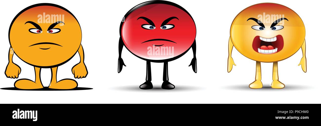 cartoon vector illustration of an angry emoji collection Stock Vector Image  & Art - Alamy