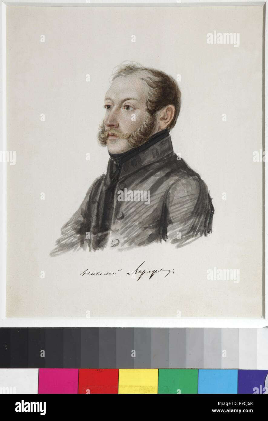 Portrait of Decembrist Nikolai Lorer (1794-1873). Museum: State A. Pushkin Museum of Fine Arts, Moscow. Stock Photo