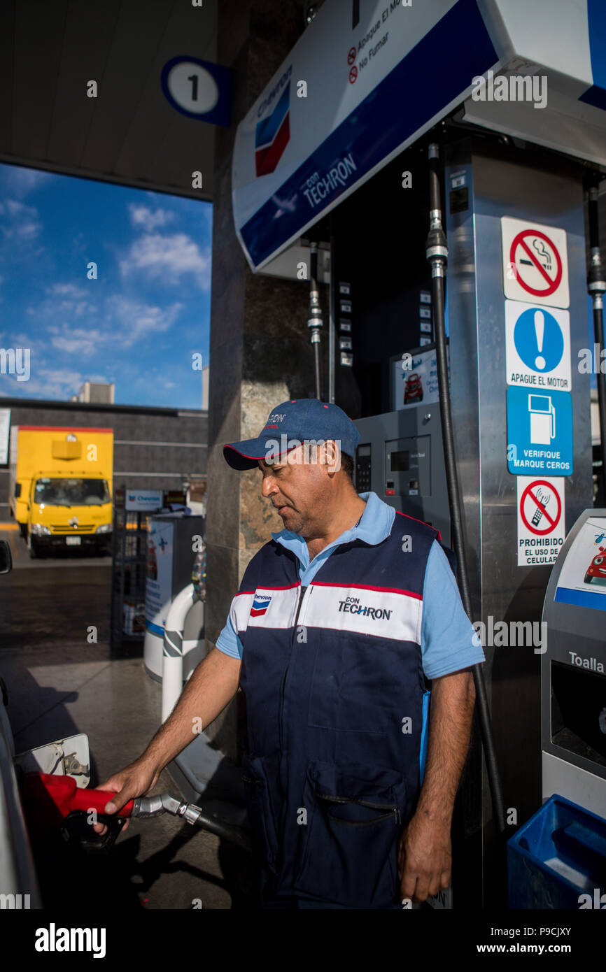 Chevron gas station in Mexico. Techron. Gas station. Gasoline service