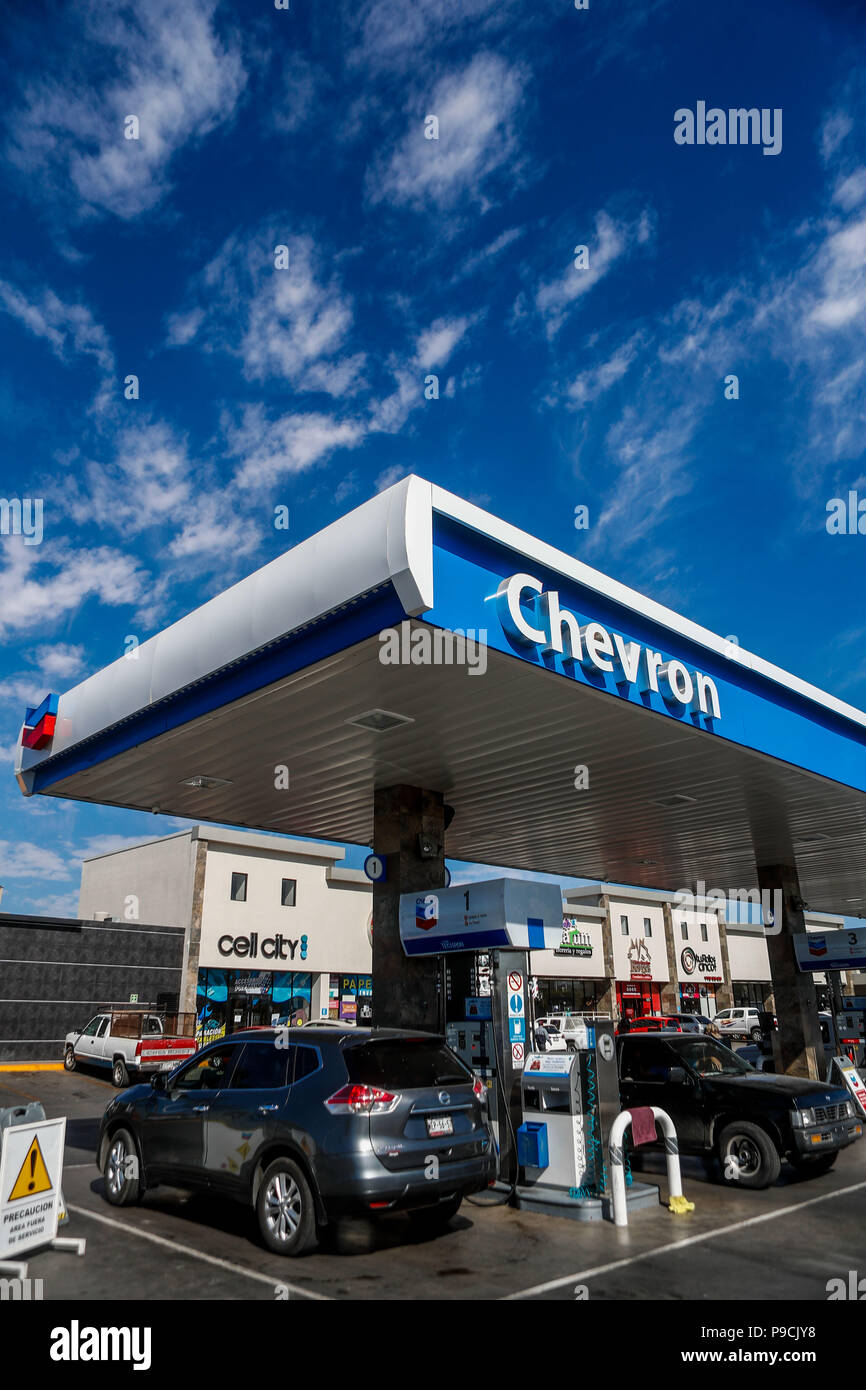 Chevron gas station in Mexico. Techron. Gas station. Gasoline service