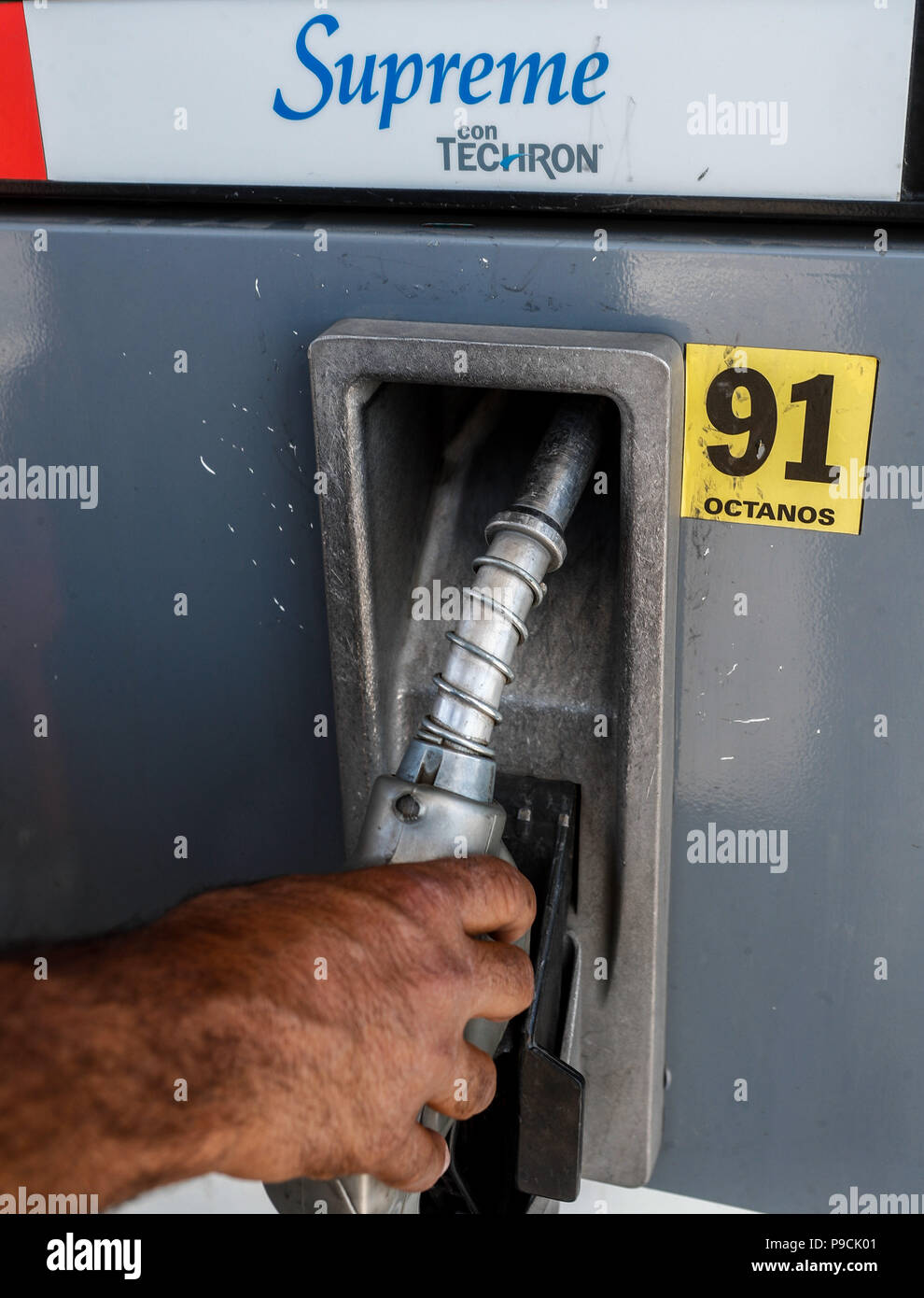 Chevron gas station in Mexico. Techron. Gas station. Gasoline service