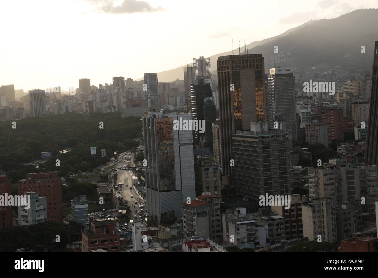 The Sabana Grande Area in Caracas from El Recreo Shopping Mall (Centro Comercial El Recreo). Photos taken by Marcos Kirschstein and Vicente Quintero Stock Photo