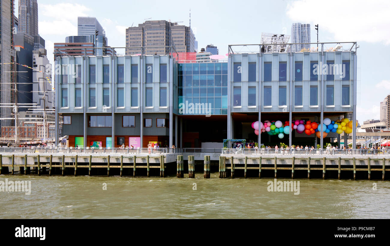 South Street Seaport Pier 17, New York, NY. Stock Photo