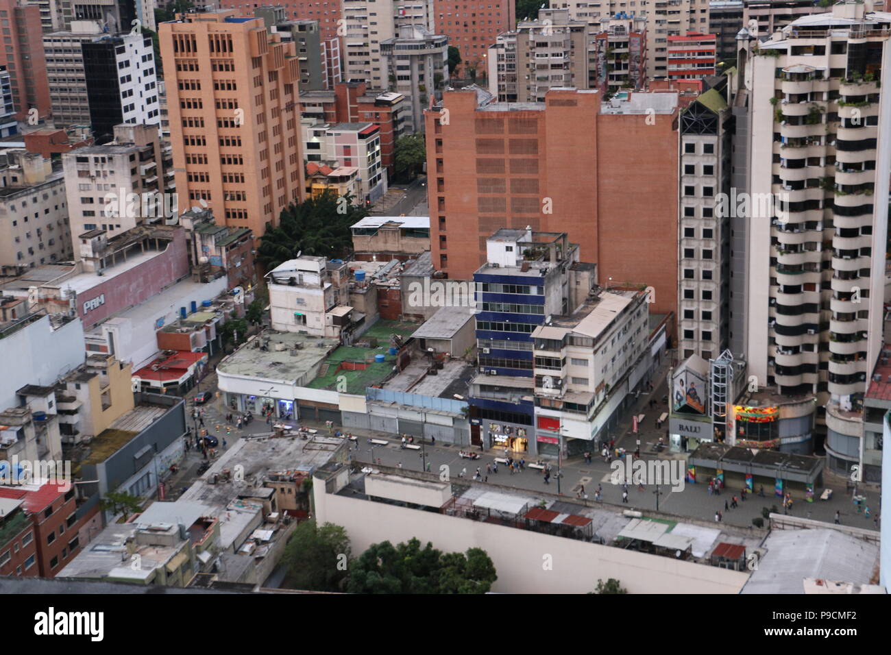 The Sabana Grande Area in Caracas from El Recreo Shopping Mall (Centro Comercial El Recreo). Photos taken by Marcos Kirschstein and Vicente Quintero Stock Photo