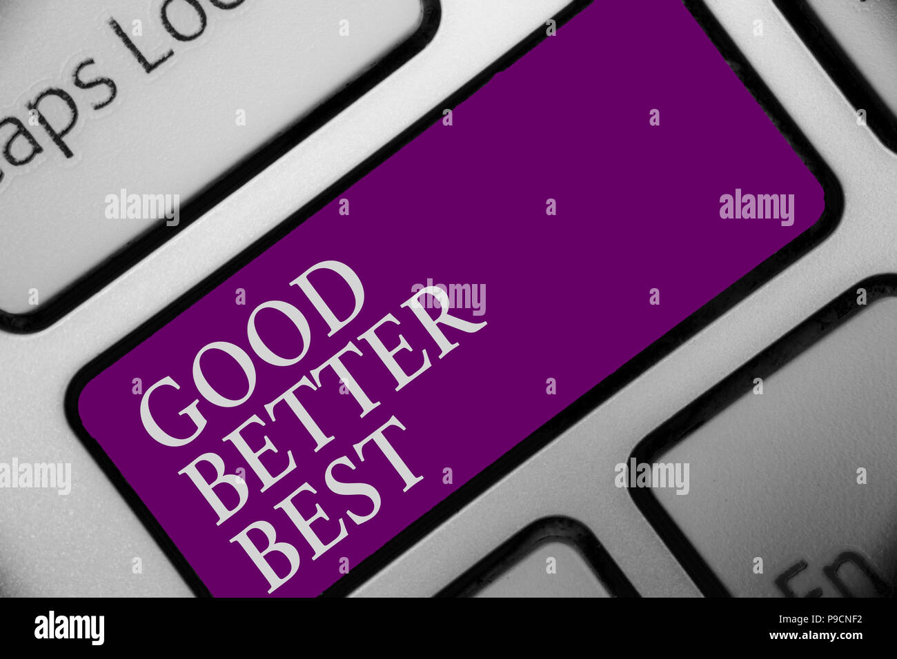 Handwriting text Good Better Best. Concept meaning Increase quality ...