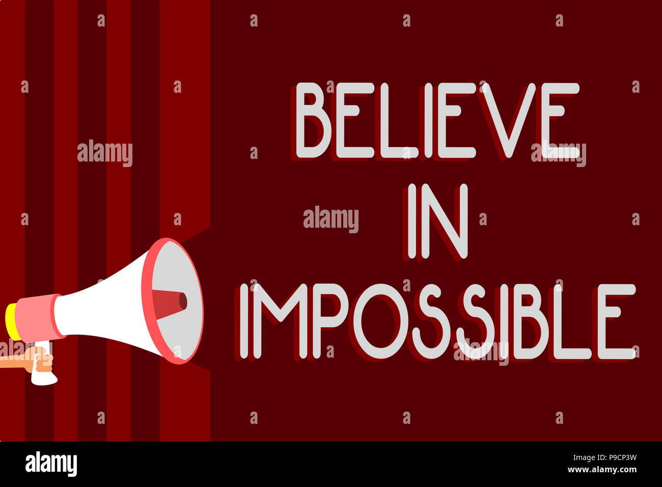 Handwriting text Believe In Impossible. Concept meaning You can do it ...