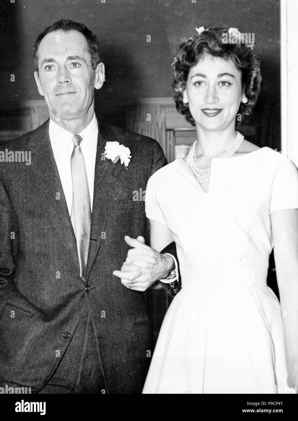 henry fonda, afdera franchetti, wedding, new york 1957 Stock Photo