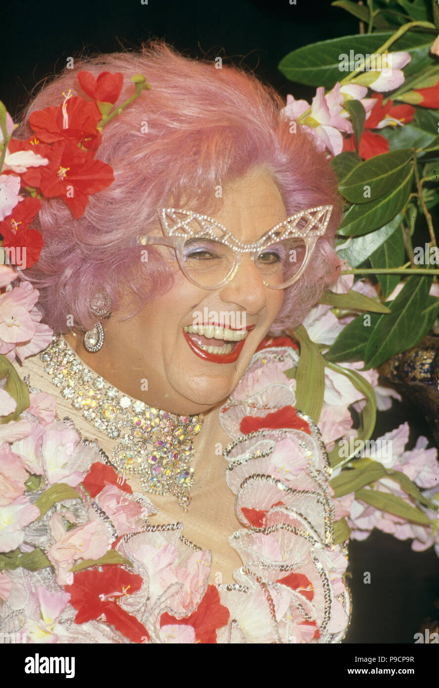 BARRY HUMPHRIES Australian comedian and actor about 1990 as Dame Edna Everage Stock Photo