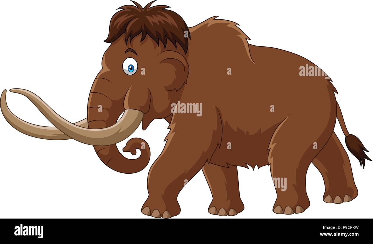 Cartoon Mammoth Isolated On White Background Stock Vector Image Art Alamy