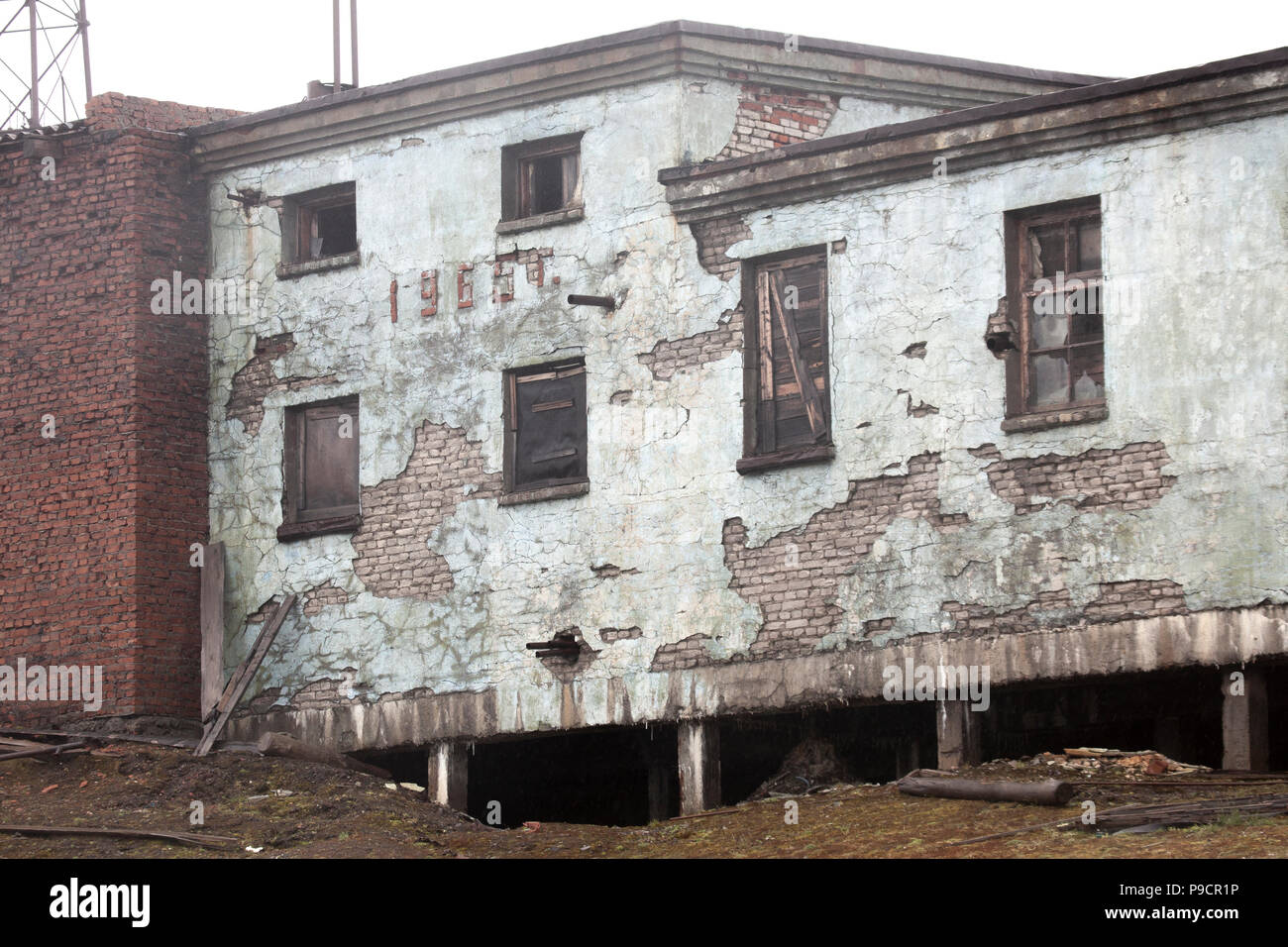Abandoned Russian Arctic Station, Novaya Zemlya Stock Photo