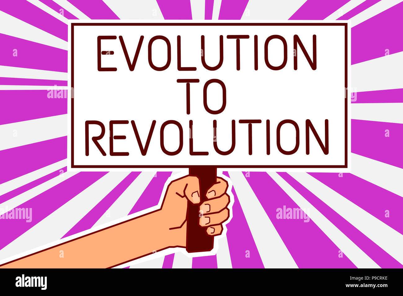 Handwriting Text Writing Evolution To Revolution Concept Meaning Adapting To Way Of Living For Creatures And Humans Man Hand Holding Poster Important Stock Photo Alamy