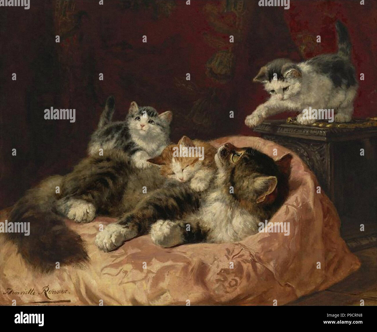 Рассказ по картине кошка с котятами. Художник Henriette Ronner Knip.