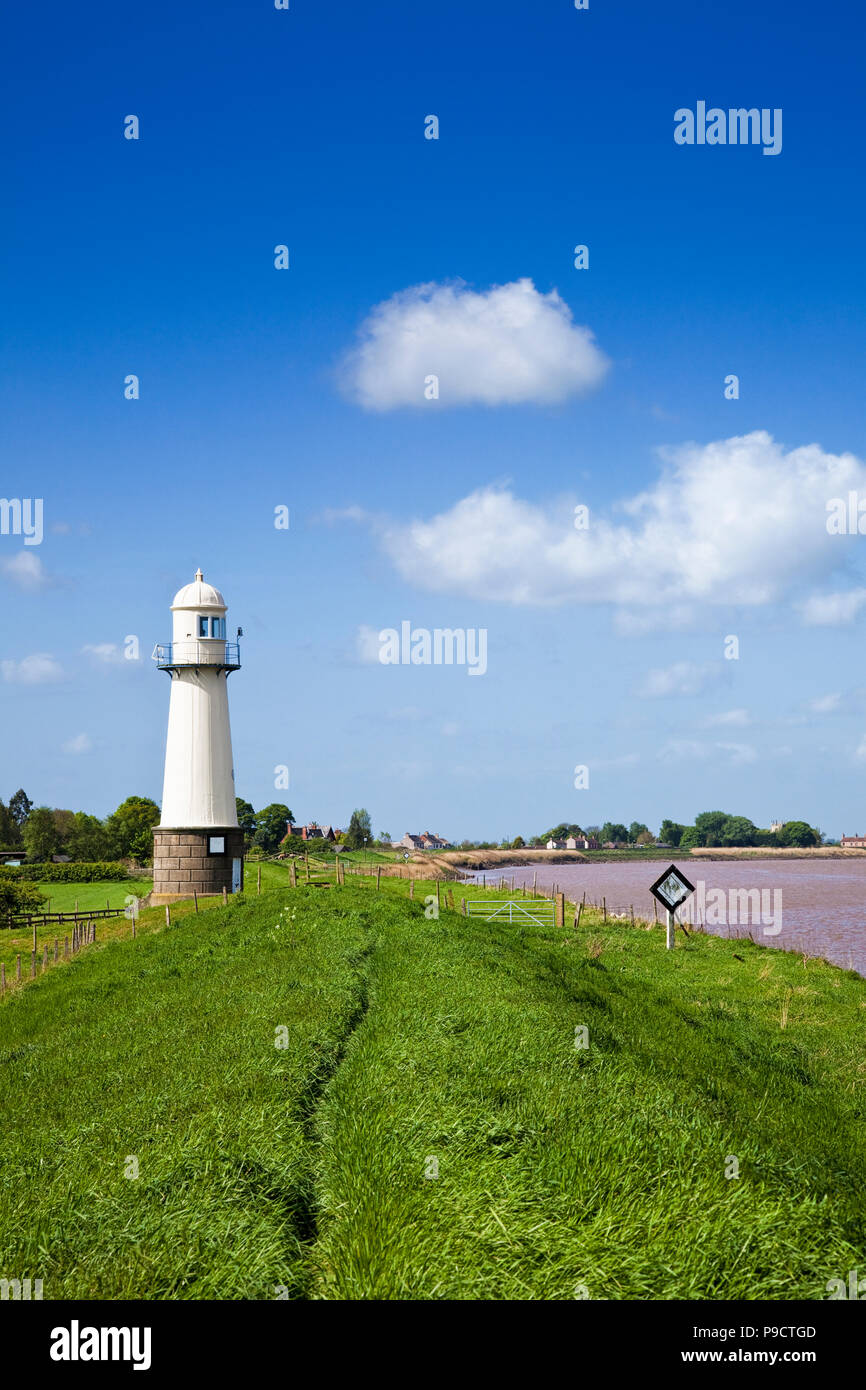Lighthouse at Whitgift on the Tidal river Ouse East Yorkshire England UK Stock Photo