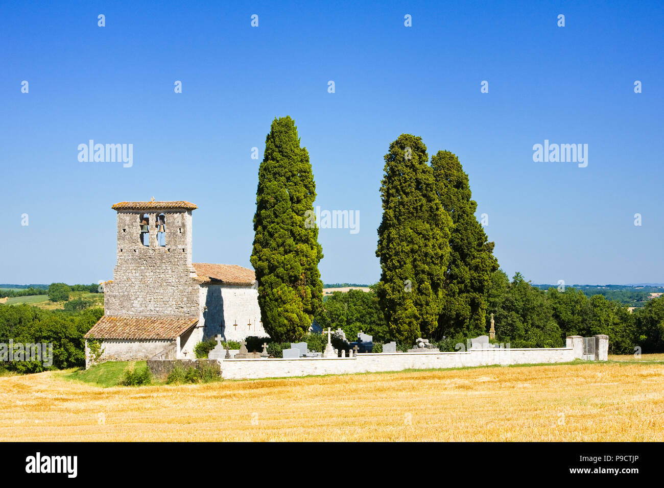 Small chapel church in the French countryisde of Tarn et Garonne, France, Europe Stock Photo