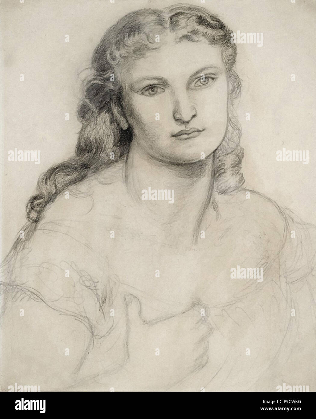 Rossetti  Dante Gabriel - Venus Verticordia 3 (Sketch) Stock Photo