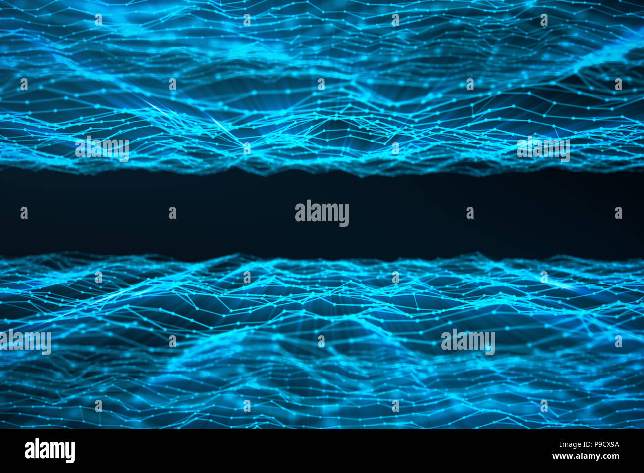 Abstract background of lines and dots, low poly mesh. Internet ...