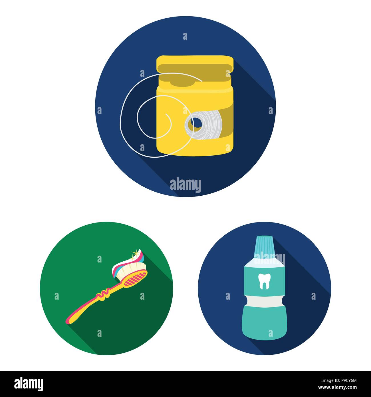 Dental care flat icons in set collection for design. Care of teeth ...