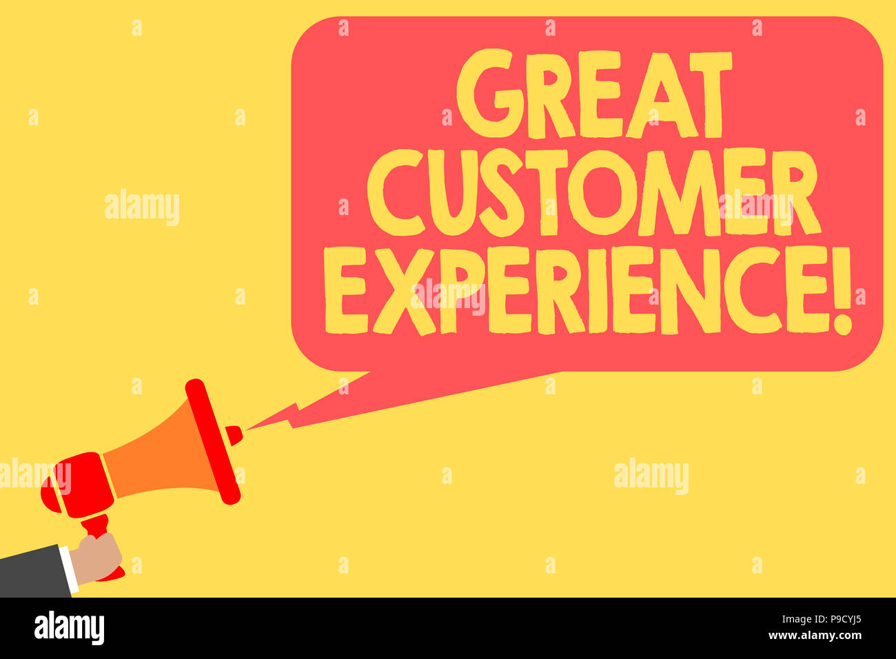Handwriting text Great Customer Experience. Concept meaning responding ...