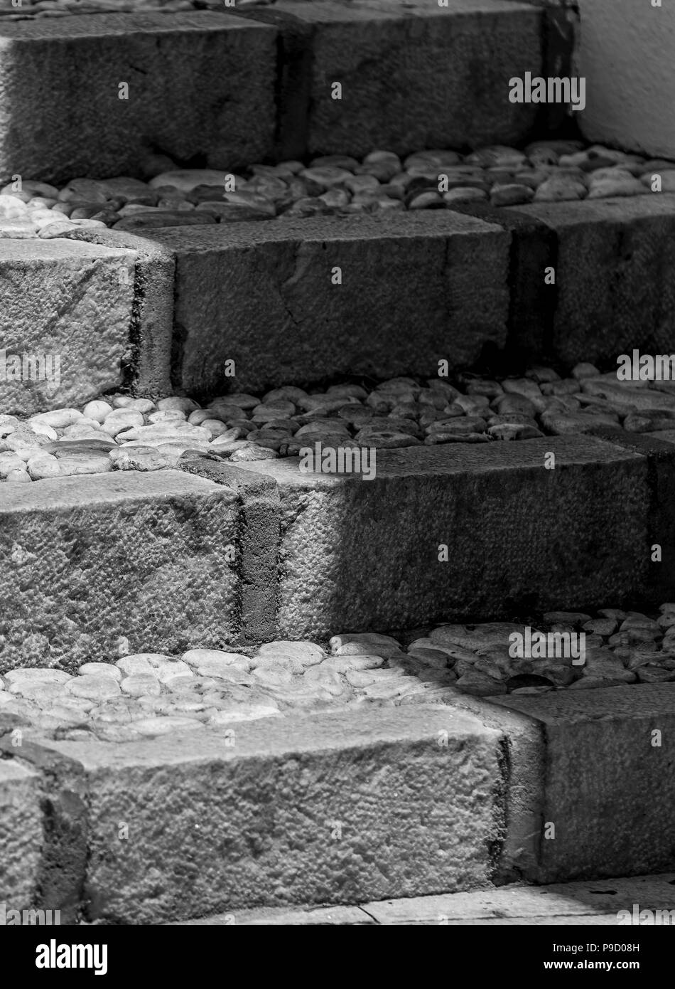 Walkway with stairs Black and White Stock Photos & Images - Alamy