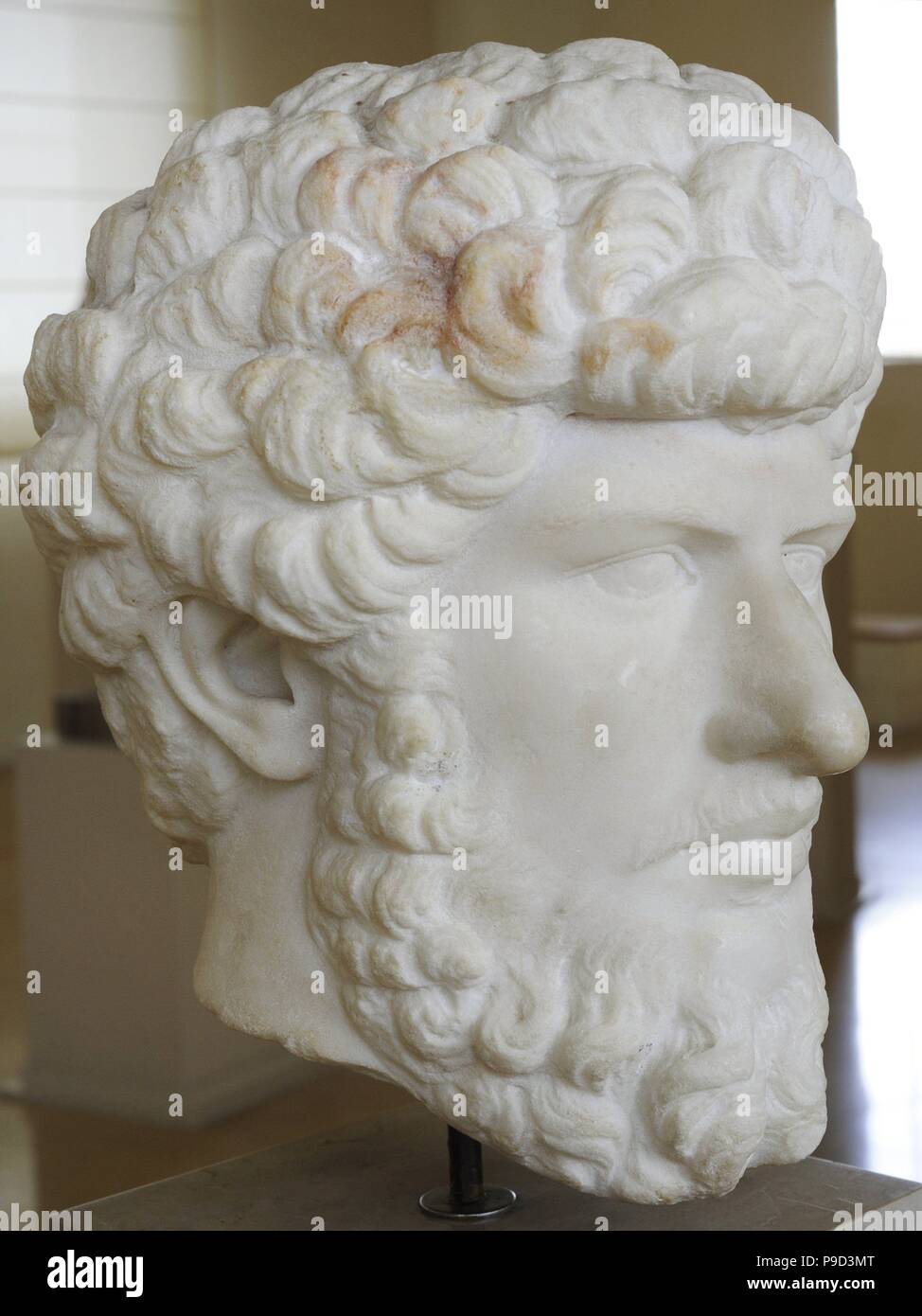 Lucius Verus (130-169). Roman emperor. Nerva-Antonine dyansty. Bust. 2nd century. From Colony Forum, Tarragona. National Archaeological Museum. Tarragona. Spain. Stock Photo