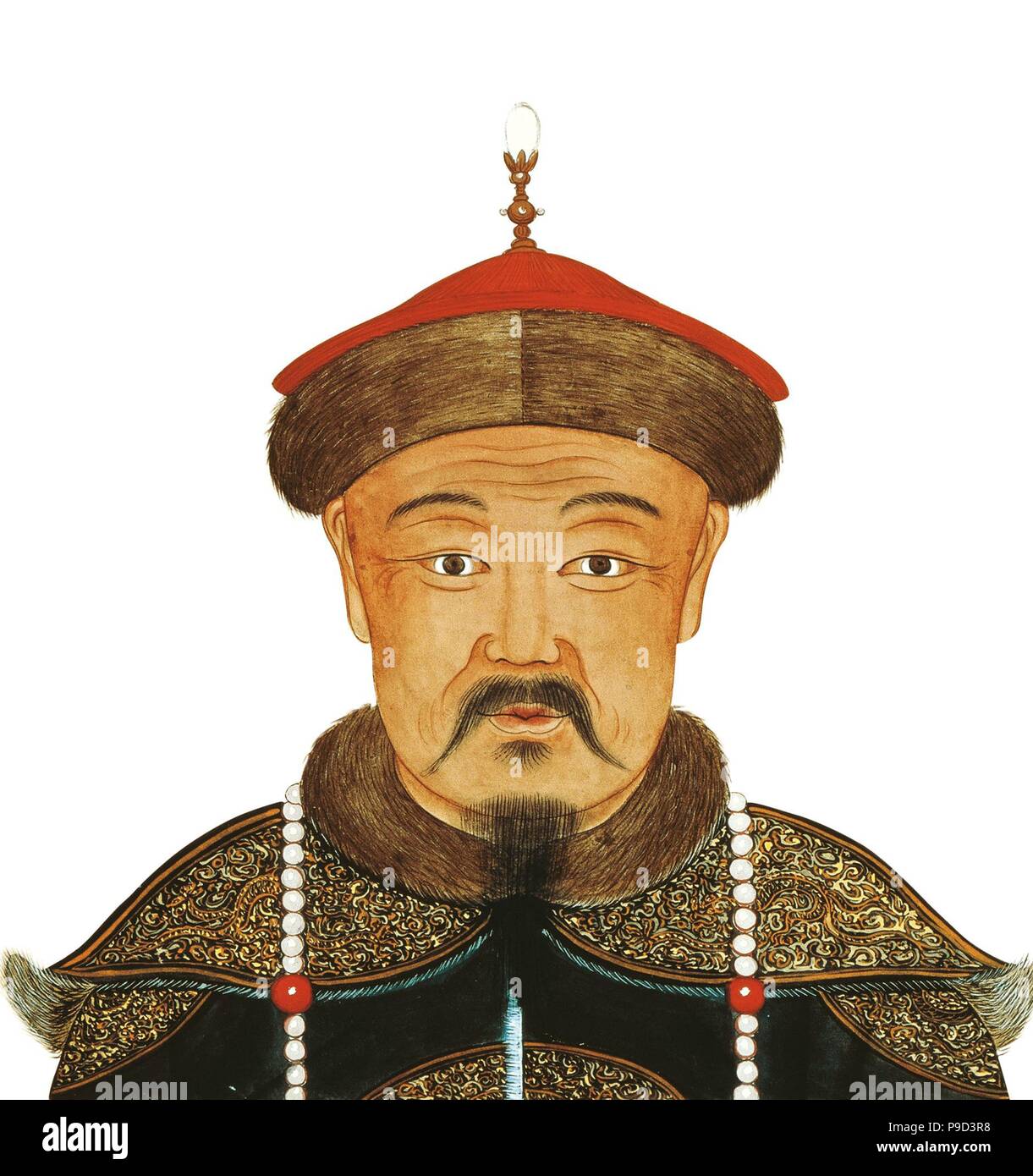 Portrait of Kublai Khan (1215-1294). Museum: BIBLIOTHEQUE NATIONALE DE FRANCE. Stock Photo