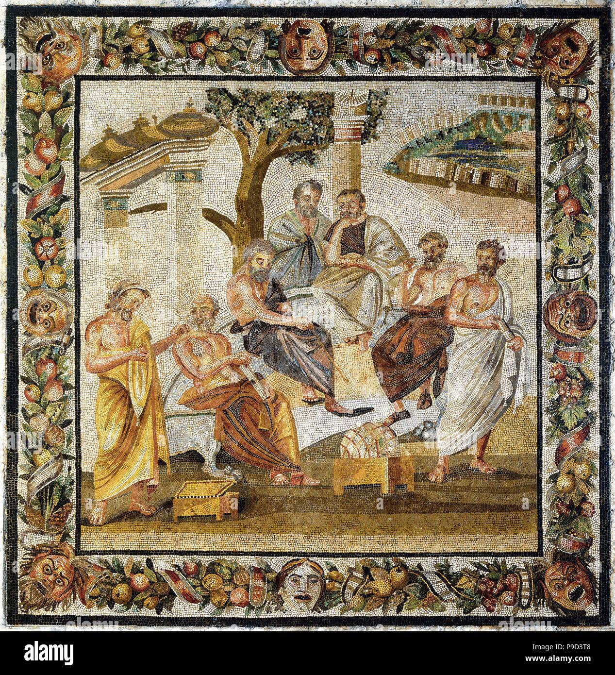 Platonic Academy. Mosaic from Pompeii. Museum: Museo Archeologico ...