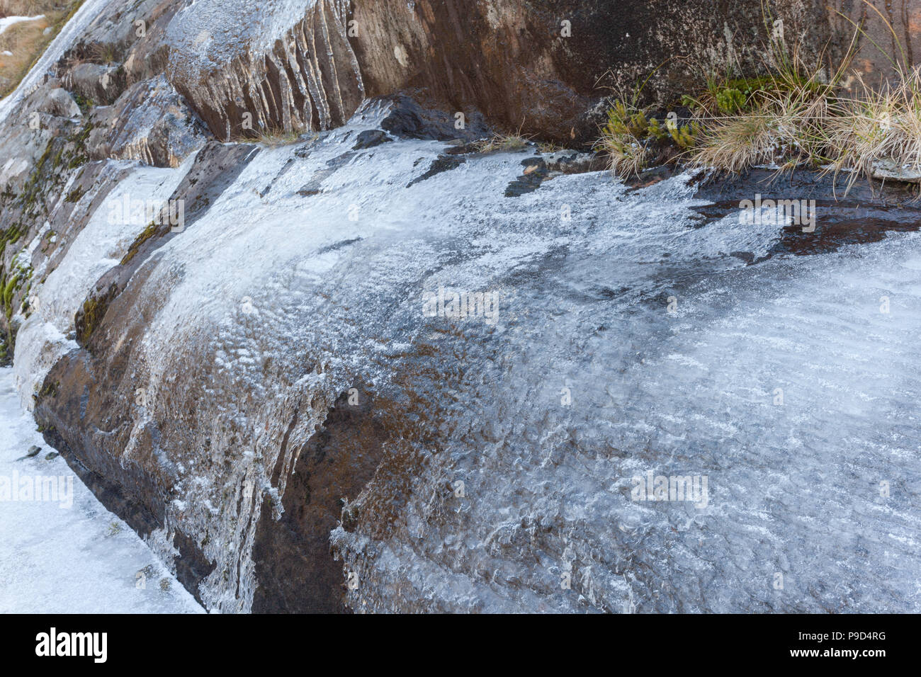 a layer of verglas or ice on rocks coul be very dangerous for climbers ...