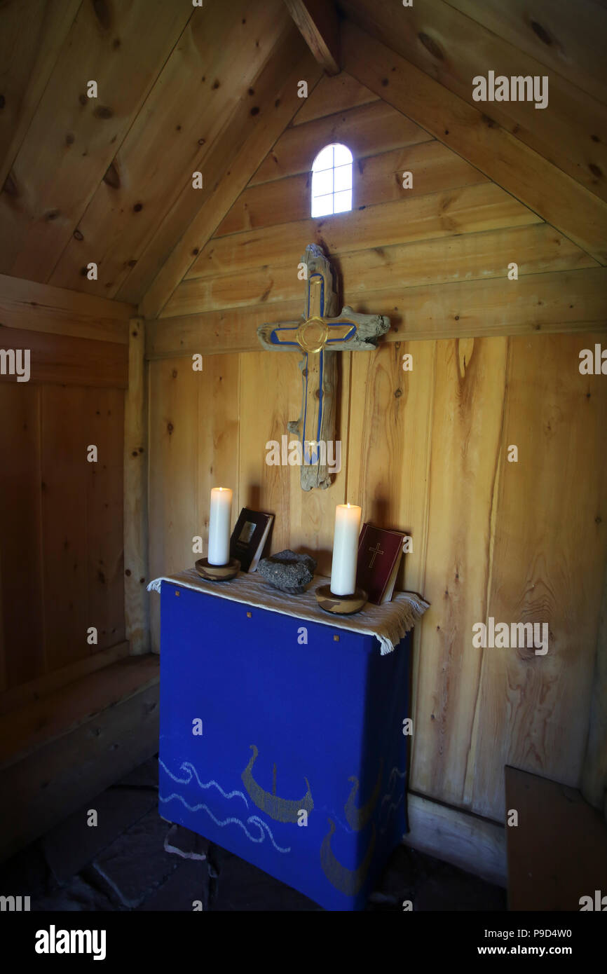 Church interior, Brattahlid, Greenland Stock Photo