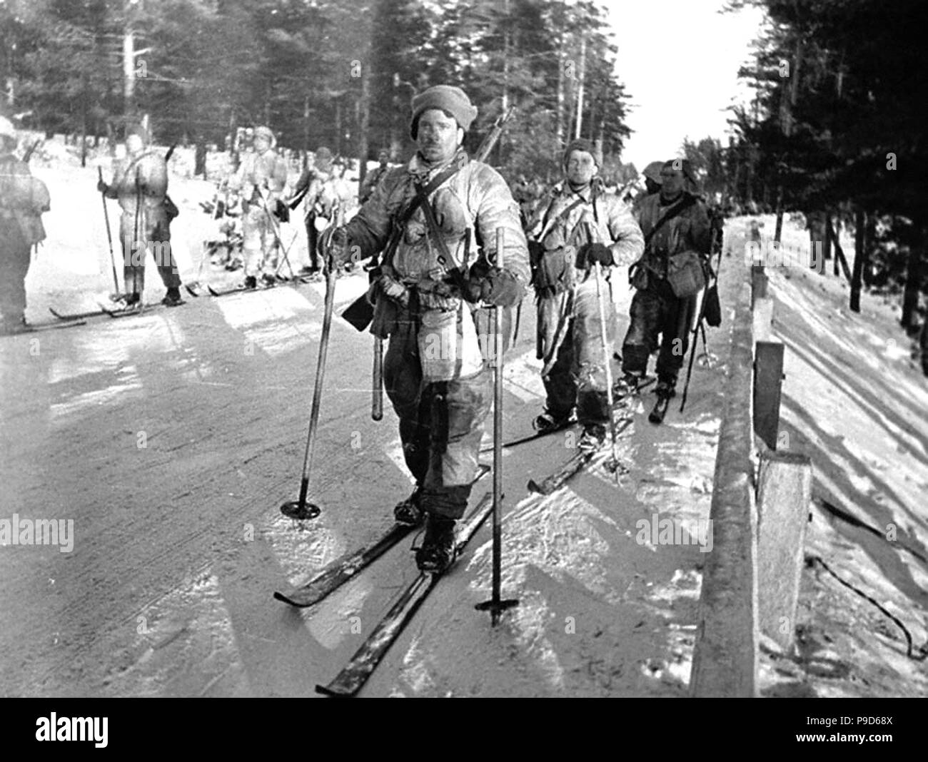 Red Army ski troops. The Winter War. 1940. Museum: Russian State Film and Photo Archive, Krasnogorsk. Stock Photo