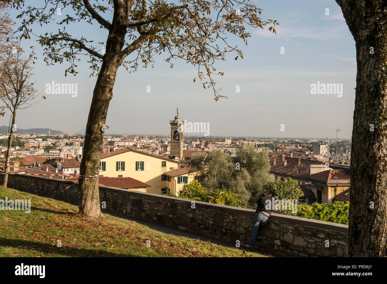 Italy,Lombardy,Bergamo,Città Alta,along The Old Walls Stock Photo