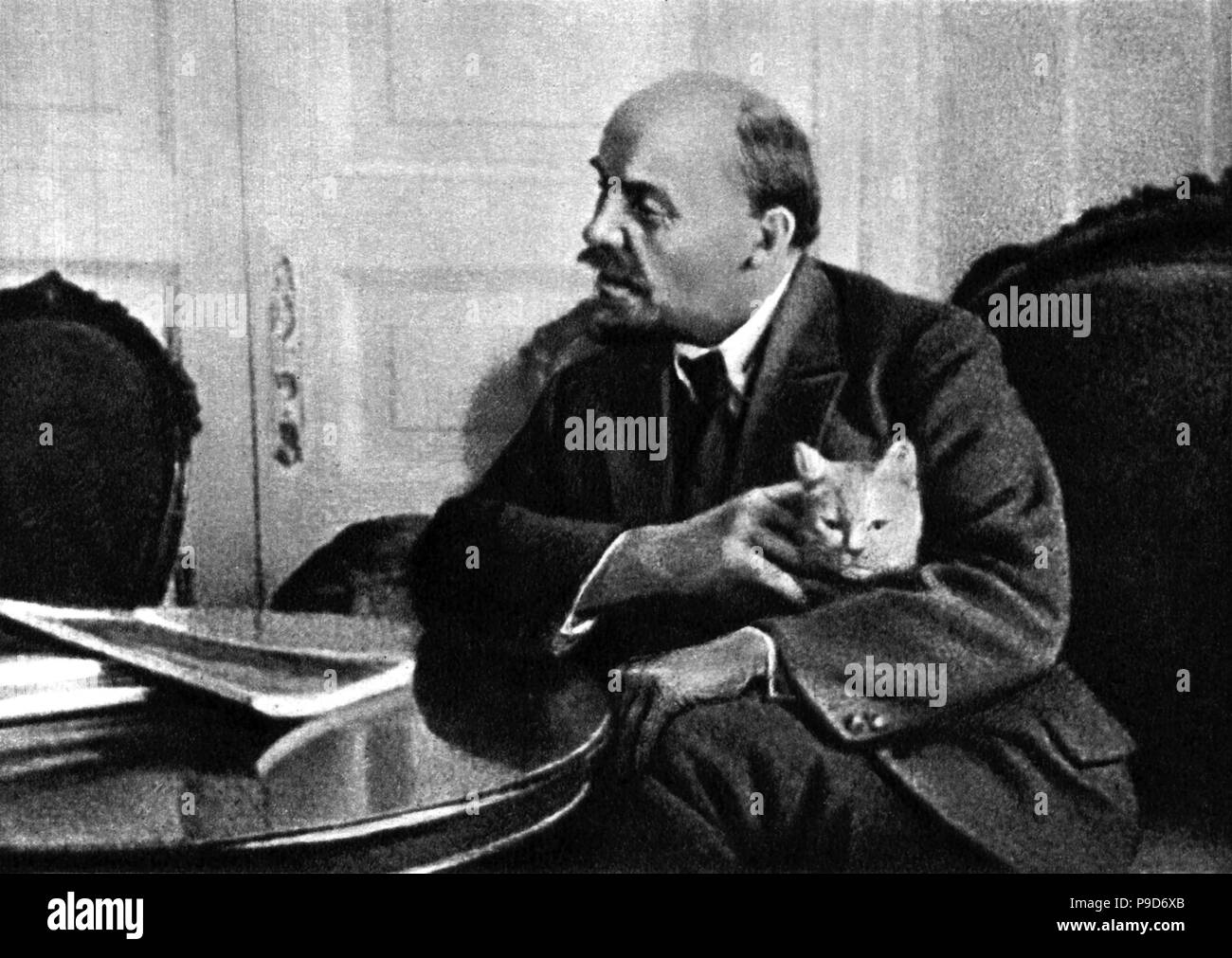 Vladimir Lenin at his appartment in the Kremlin. Autumn 1920. Museum: State History Museum, Moscow. Stock Photo