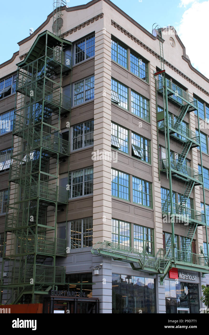 NEW YORK, NY JUNE 26 Industry City warehouse complex buildings in Sunset Park, Brooklyn on