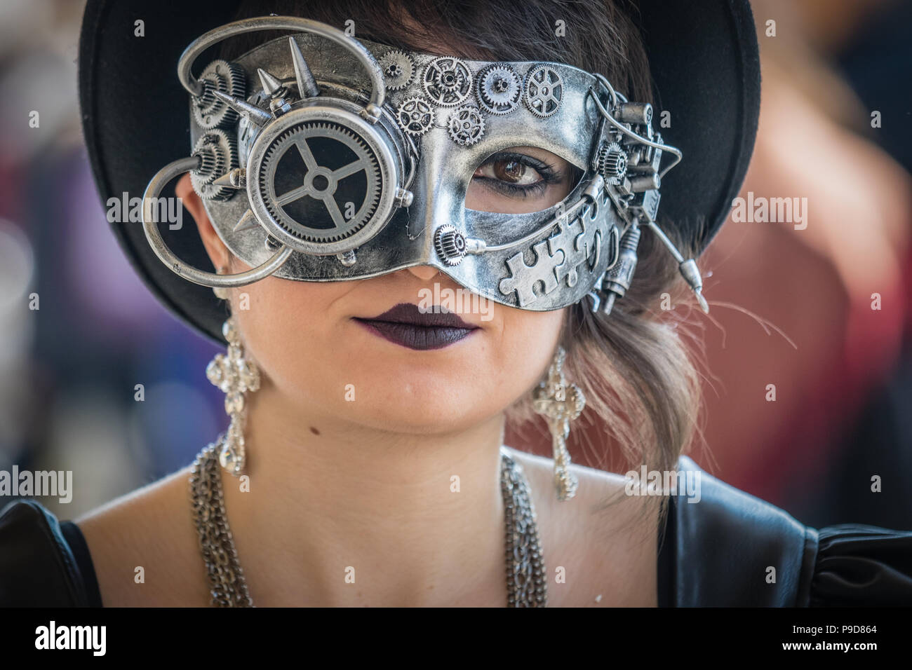 Woman in steampunk costume at the Venice Carnival Stock Photo