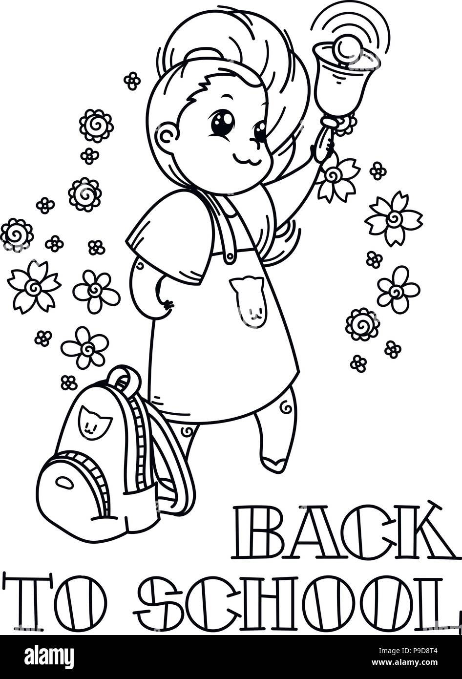 back to school. Cute school kid ready to education. Vector